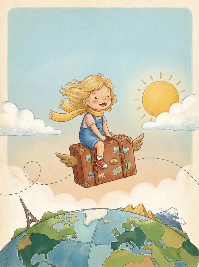 O livro impresso 'A Volta ao Mundo', com a capa ilustrada